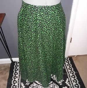 Black Green Clover Shamrock Full Circle Skirt Hand Made 21.5 Waist